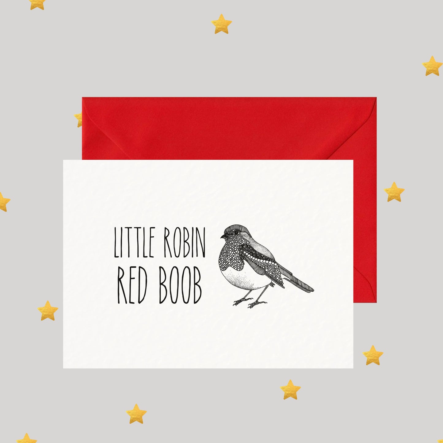Little Robin Red Boob - Pun Greeting Card