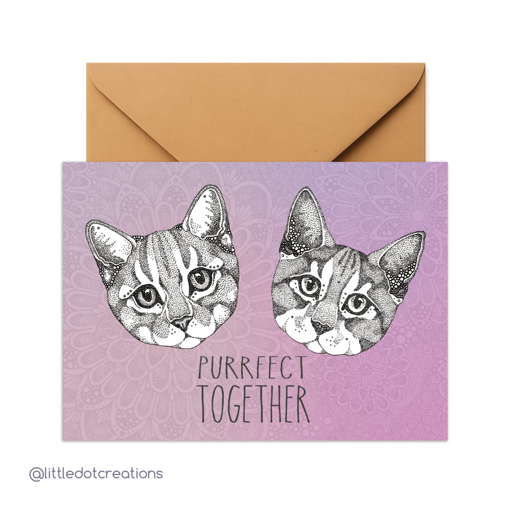 Greeting Card - Purrfect Together