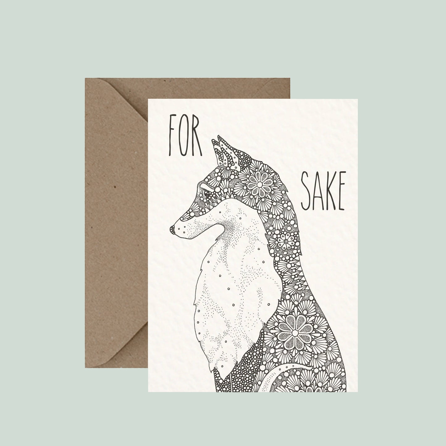 For Fox Sake - Pun Greeting Card