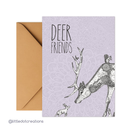 Greeting Card - Deer Friends