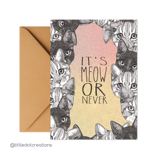 Greeting Card - Meow Or Never