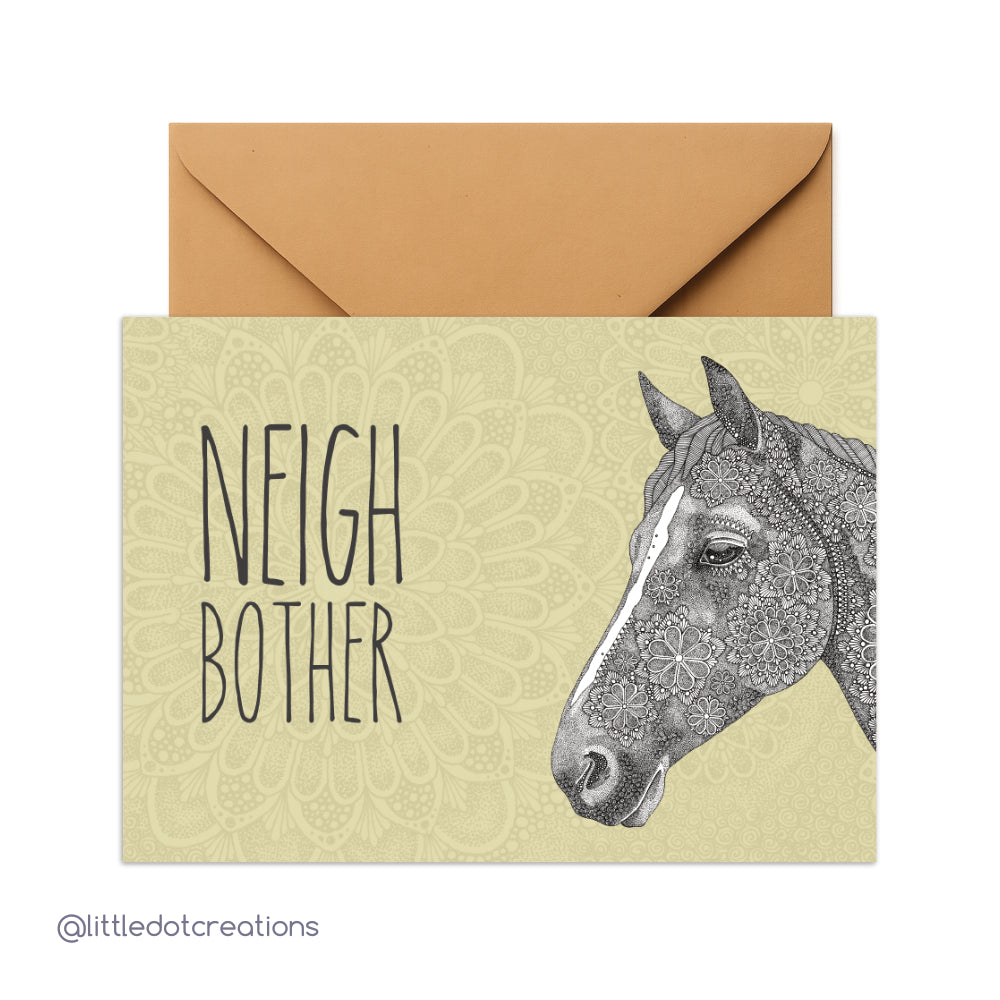 Greeting Card - Neigh Bother