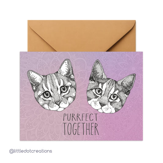 Greeting Card - Purrfect Together