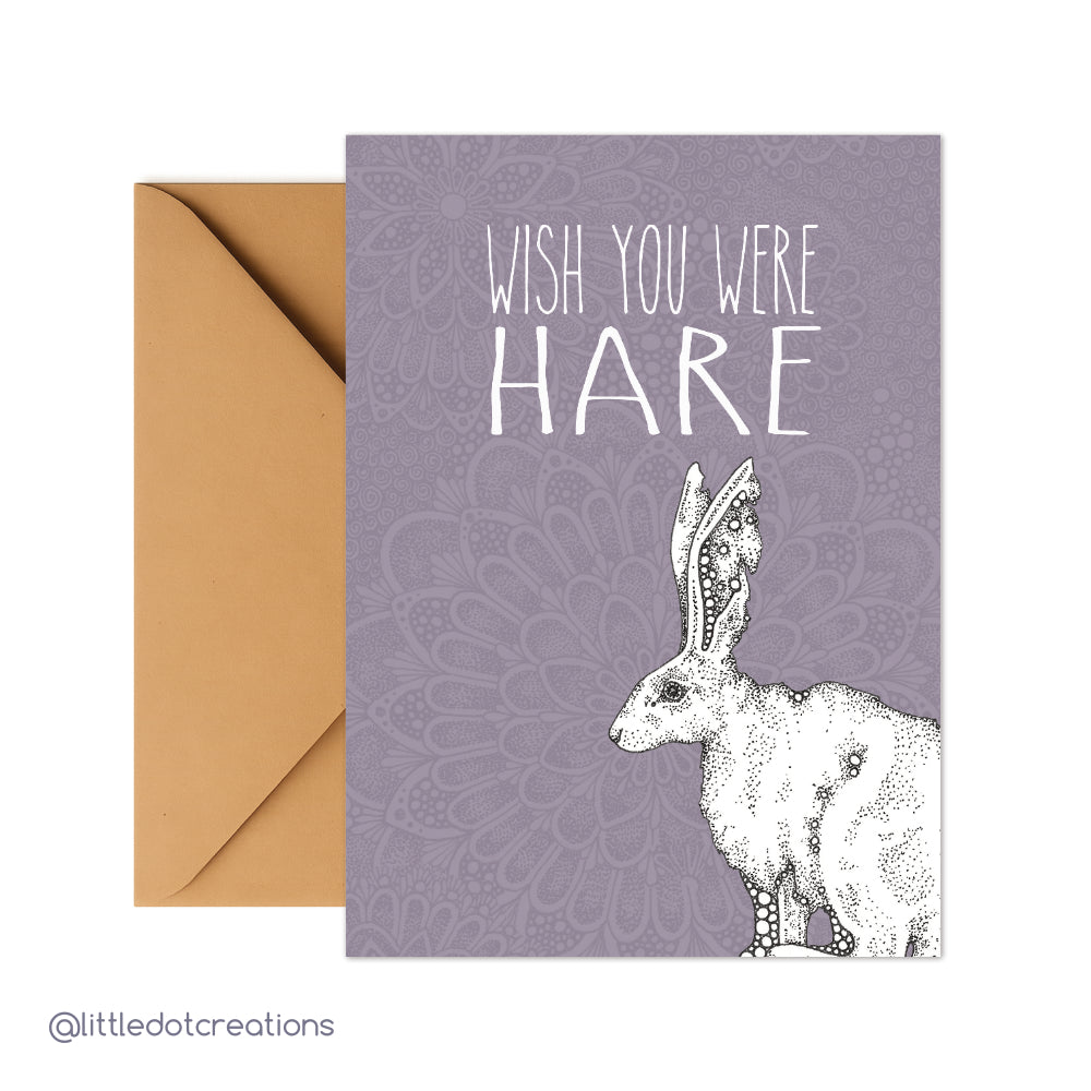 Greeting Card - Wish You Were Hare