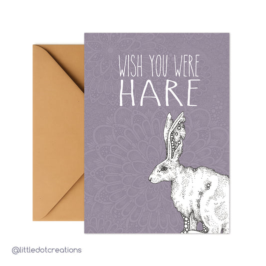 Greeting Card - Wish You Were Hare